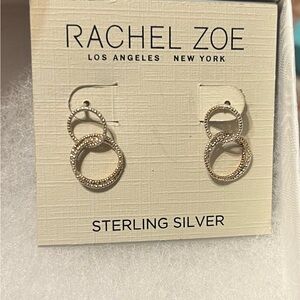 Rachel Zoe Silver Textured Hoop Earrings